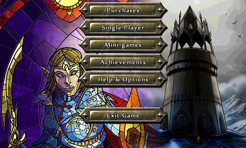 Puzzle Quest 2 (Android) screenshot: Main menu