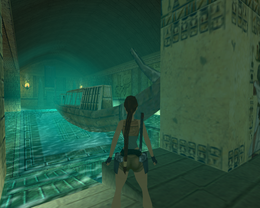 The Times Exclusive Tomb Raider Level (Windows) screenshot: Ancient ship is still sailing. How old is it? Over 3000 years? Yeah, right.