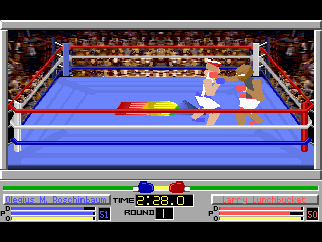 4-D Boxing (FM Towns) screenshot: Come on, show what you can do!..