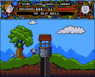 Magicland Dizzy (Amiga) screenshot: The old well.