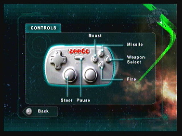Galaxy on Fire (Zeebo) screenshot: Instructions on how to play using the Z-Pad.