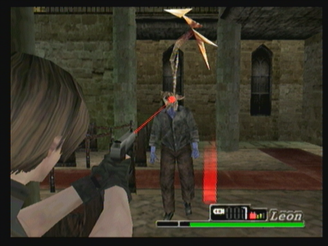 Resident Evil 4: Mobile Edition (Zeebo) screenshot: Some Ganados reveal a tentacle when their heads get shot.