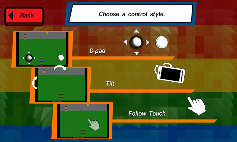 Activision Anthology (Android) screenshot: There are three different control options
