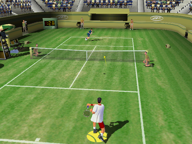 Perfect Ace: Pro Tournament Tennis (Windows) screenshot: Ball is in motion