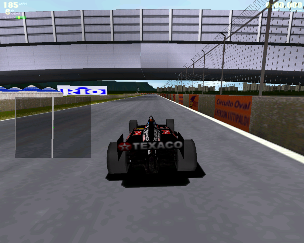 Newman Haas Racing (Windows) screenshot: Screaming down the straight at 185MPh.