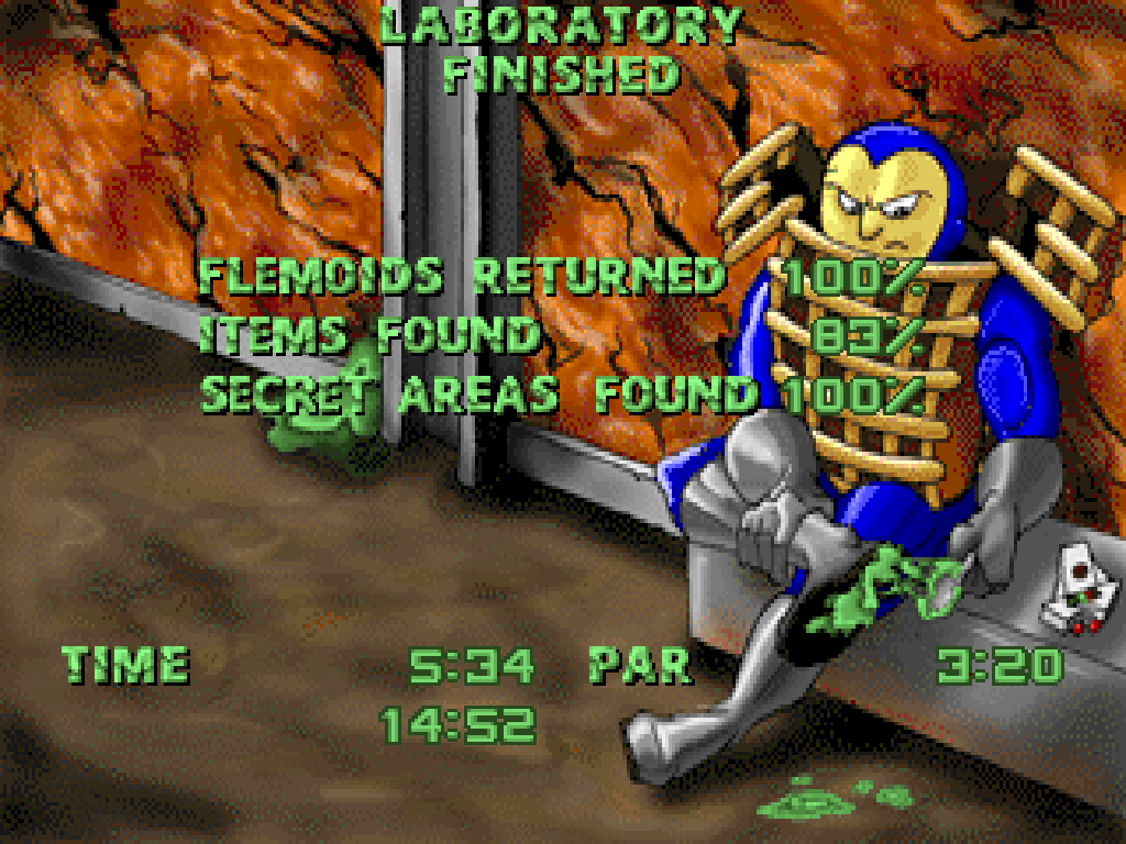 Chex Quest 3 (Windows) screenshot: Episode 1: Rescue on Bazoik - Intermission Screen.