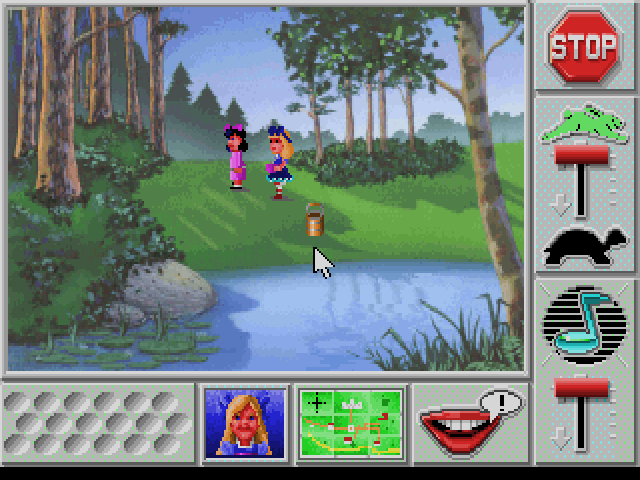 Roberta Williams' Mixed-Up Mother Goose (FM Towns) screenshot: A meeting in a forest