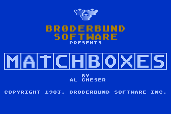 Matchboxes (Atari 8-bit) screenshot: Title Screen