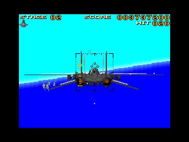 After Burner III (FM Towns) screenshot: Changing the view