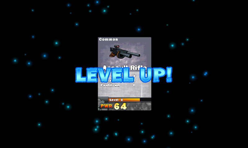 Gears & Guts (Android) screenshot: Weapons can be levelled up