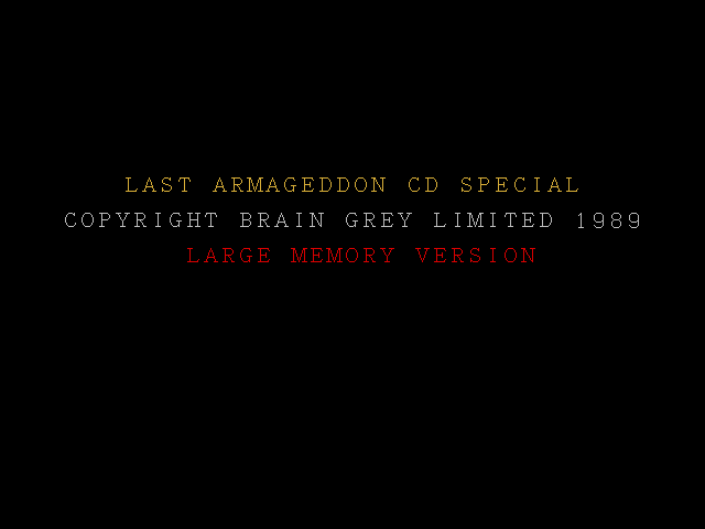 Last Armageddon (FM Towns) screenshot: Unspectacular title screen