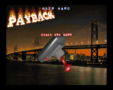 Payback (Amiga) screenshot: Main menu (AGA Lo-Res)