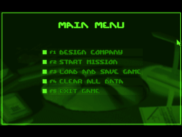 Syndicate (FM Towns) screenshot: Main menu