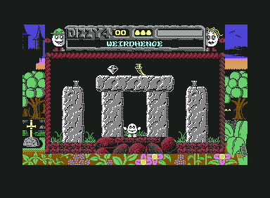Magicland Dizzy (Commodore 64) screenshot: Weirdhenge.