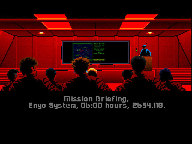 Wing Commander (FM Towns) screenshot: Mission briefing