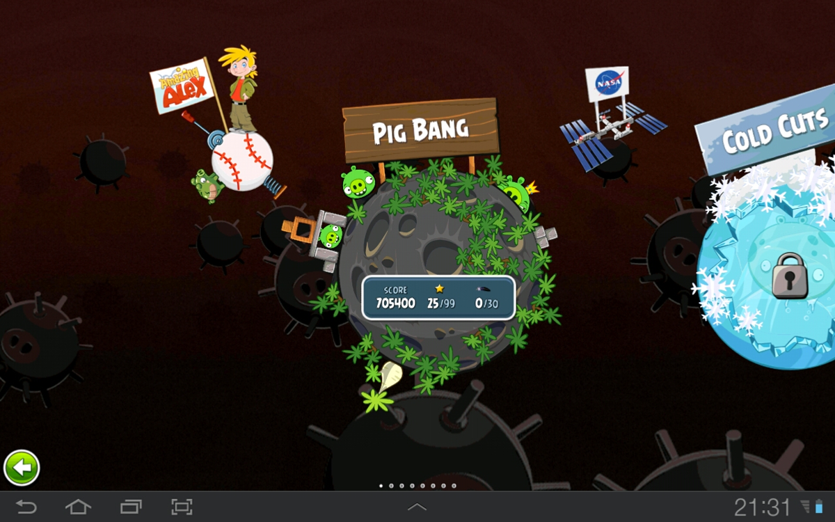 Angry Birds: Space (Android) screenshot: Planet select