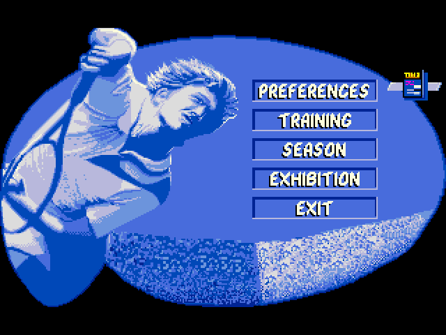 Advantage Tennis (FM Towns) screenshot: Main menu