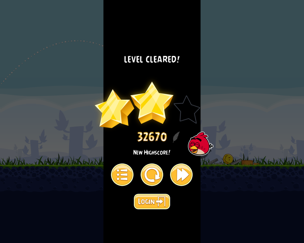 Angry Birds (Browser) screenshot: Level won