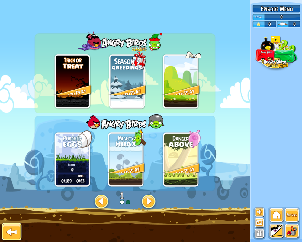 Angry Birds (Browser) screenshot: Chapter select