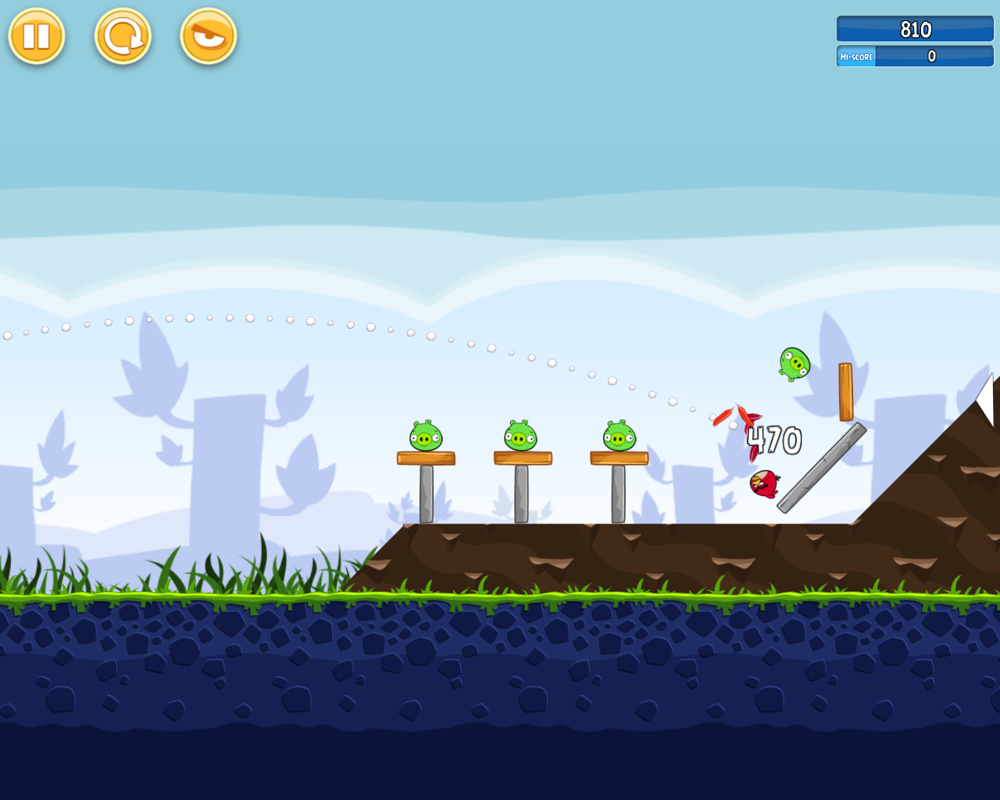 Angry Birds (Browser) screenshot: More gameplay