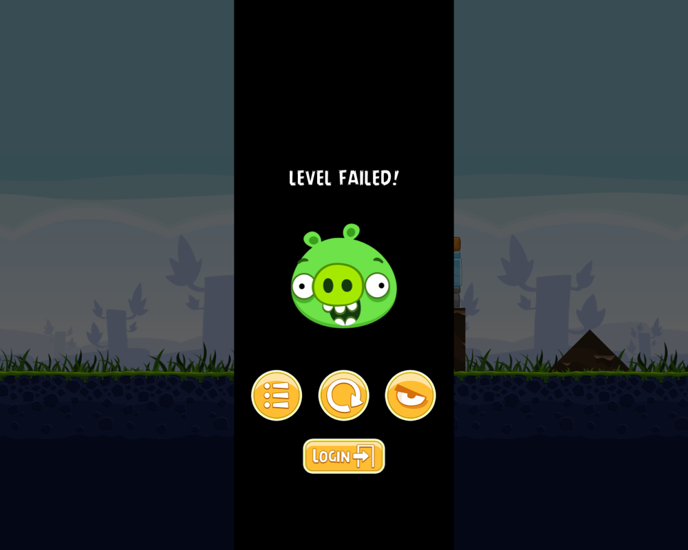 Angry Birds (Browser) screenshot: Level failed
