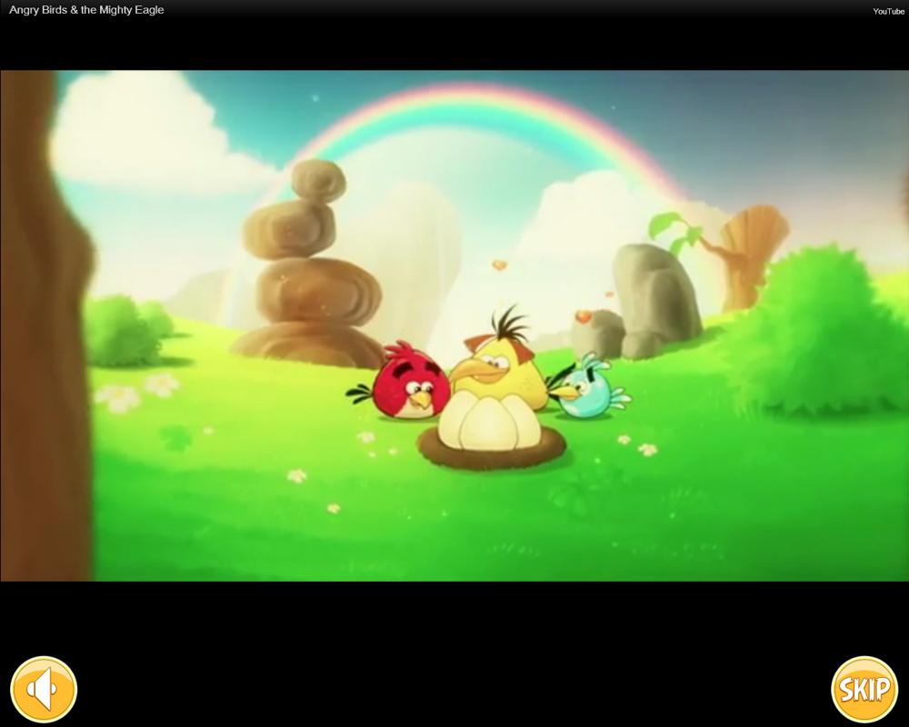 Angry Birds (Browser) screenshot: Mighty Eagle video available from game menu