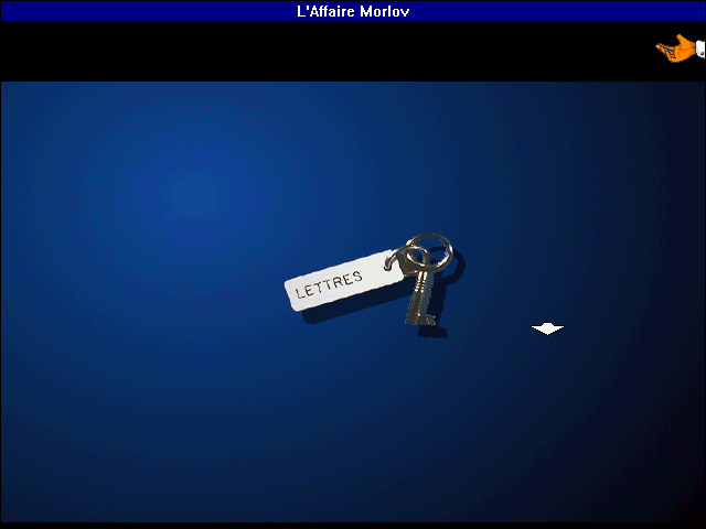 The Morlov Affair (Windows 16-bit) screenshot: Irina's mailbox key.