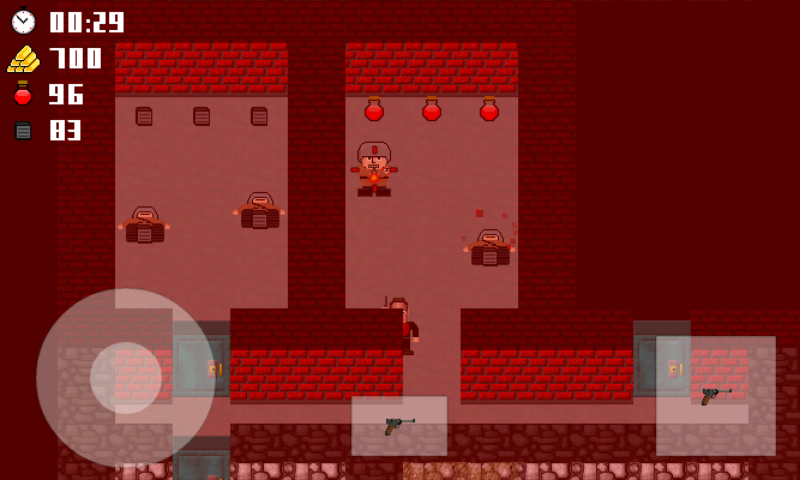 Vogelstein 2D (Android) screenshot: Under fire in the second level