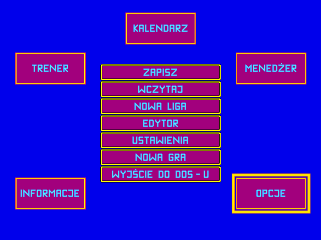 Pol-Gol! (DOS) screenshot: Game main options
