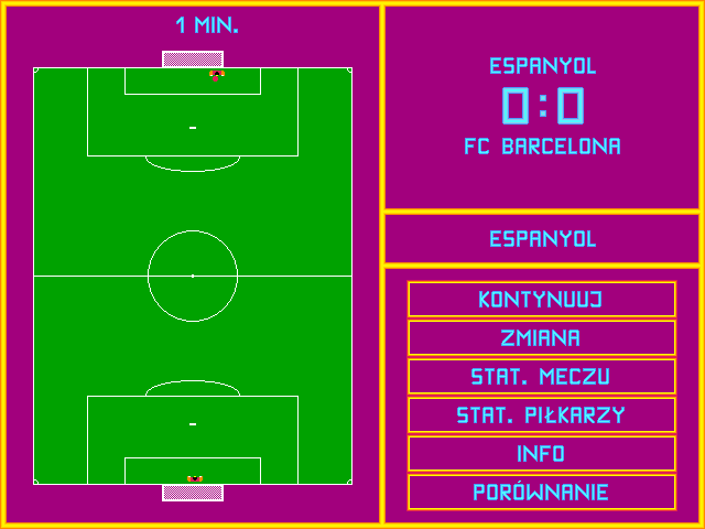 Pol-Gol! (DOS) screenshot: Match overview