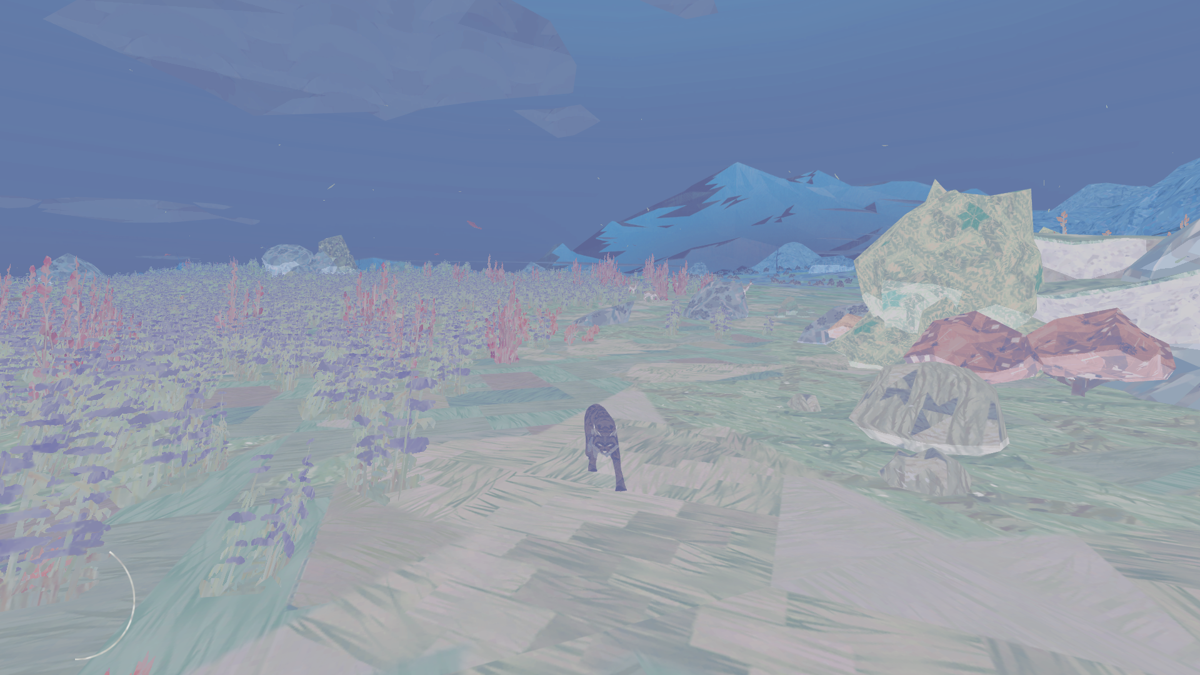 Shelter 2 (Windows) screenshot: If you smell certain flowers you begin to hallucinate