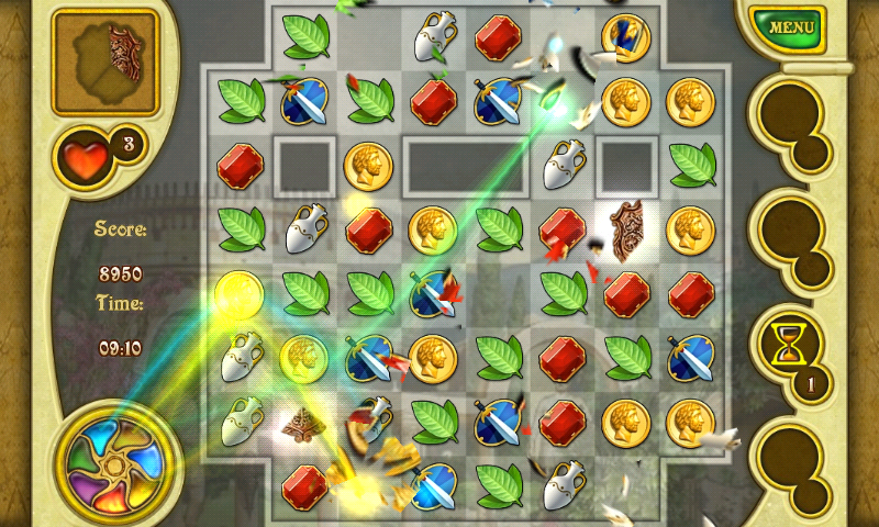 Call of Atlantis (Android) screenshot: ...which then can be used to remove lots of tiles at once