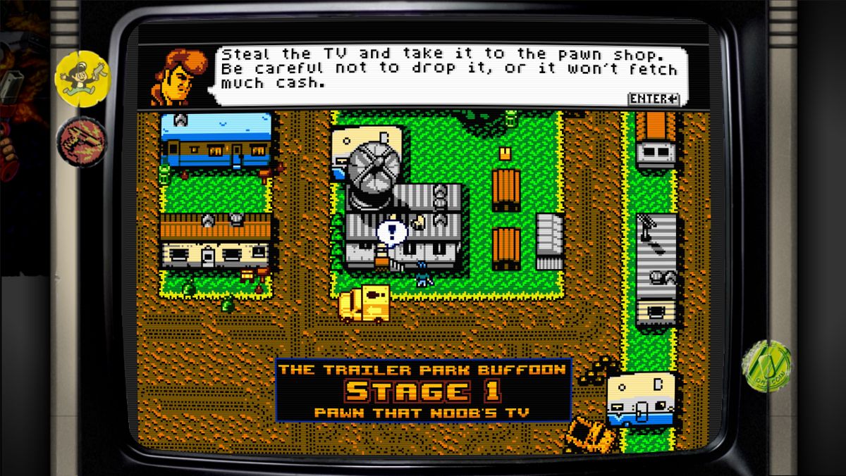 Retro City Rampage: DX (Windows) screenshot: Participating in one of the side missions.