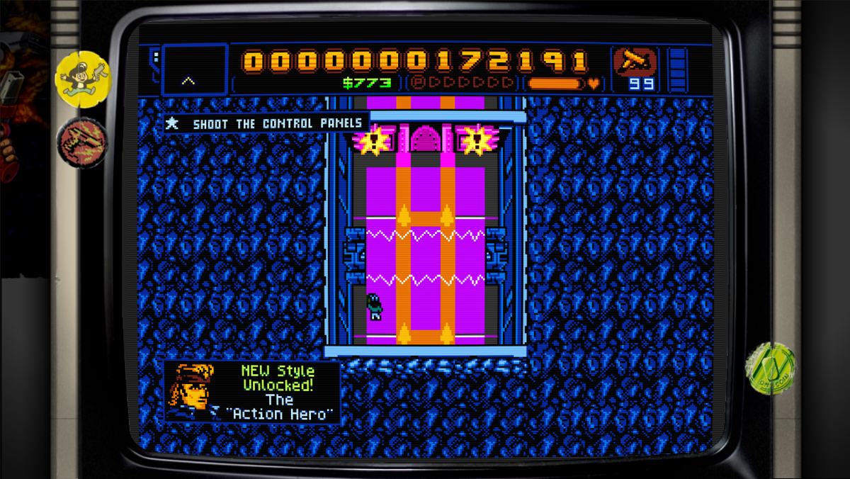 Retro City Rampage: DX (Windows) screenshot: You just earned the Snake clothing style.
