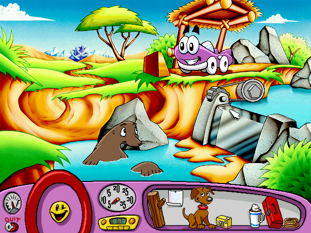 Putt-Putt Saves the Zoo (Windows) screenshot: The little seal is stuck