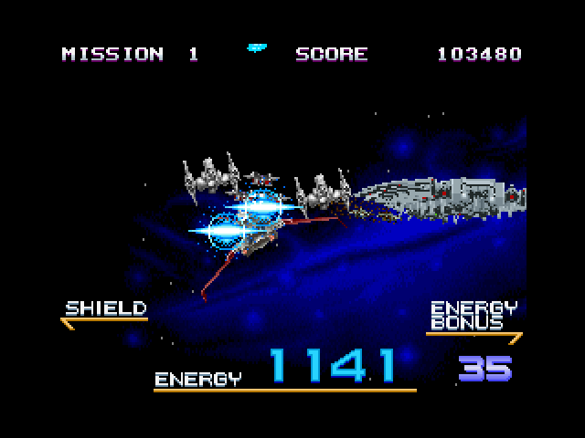 Galaxy Force II (FM Towns) screenshot: Normal enemies ahead