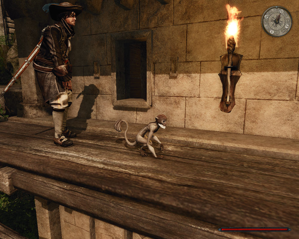 Risen 2: Dark Waters (Windows) screenshot: You can buy and control a monkey for those hard-to-reach areas