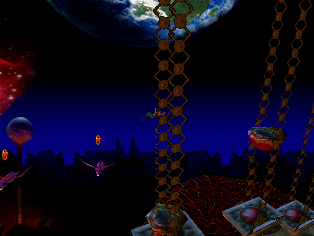 Pandemonium 2 (Windows) screenshot: I can use these flying creatures as platforms