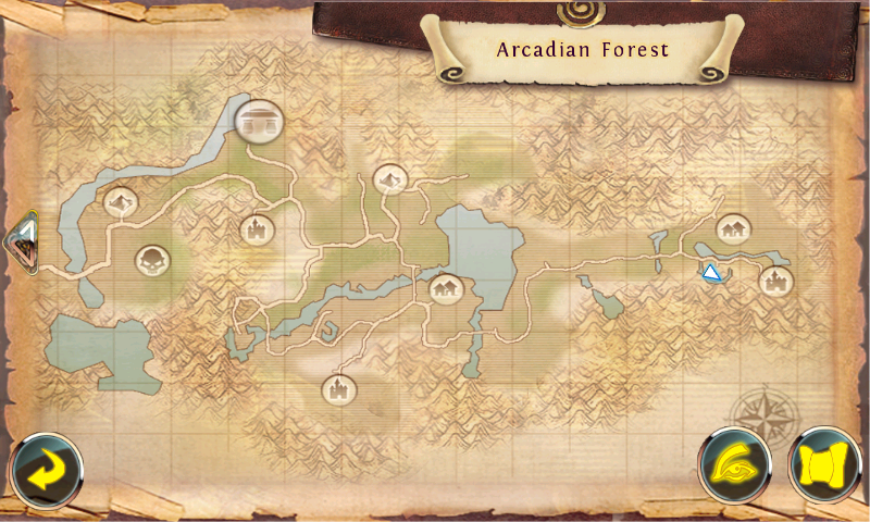 Order & Chaos: Online (Android) screenshot: Map of the Arcadian Forest