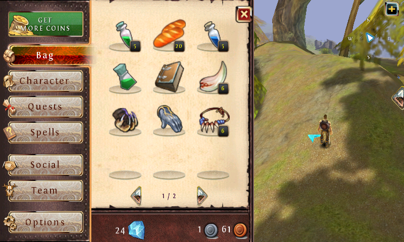 Order & Chaos: Online (Android) screenshot: Inventory