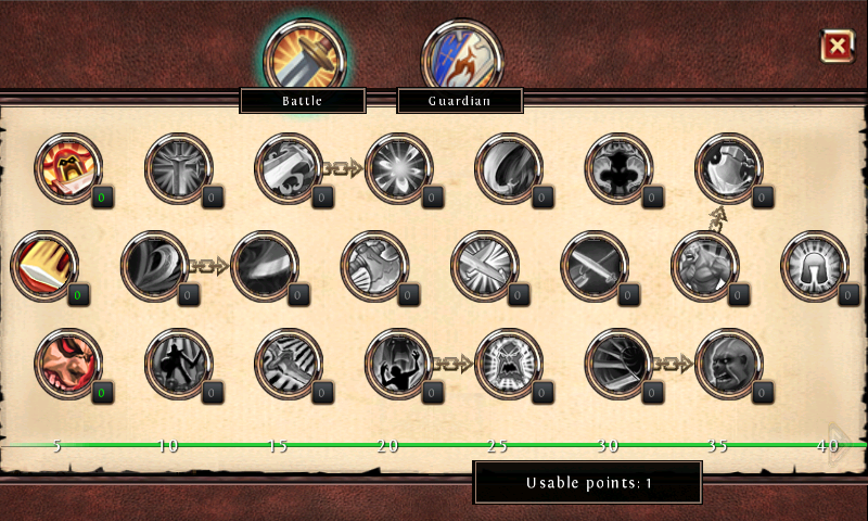 Order & Chaos: Online (Android) screenshot: Available talents