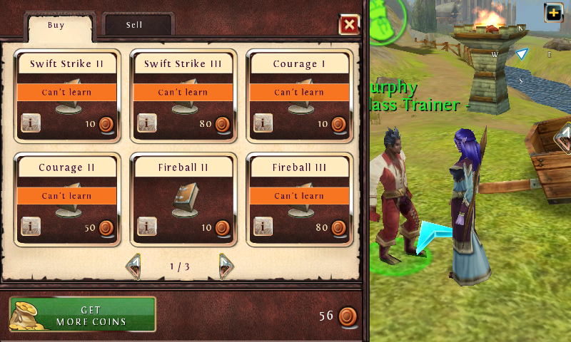 Order & Chaos: Online (Android) screenshot: At the trainer I can learn new spells