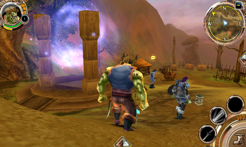 Order & Chaos: Online (Android) screenshot: Teleporters can be used for fast travel