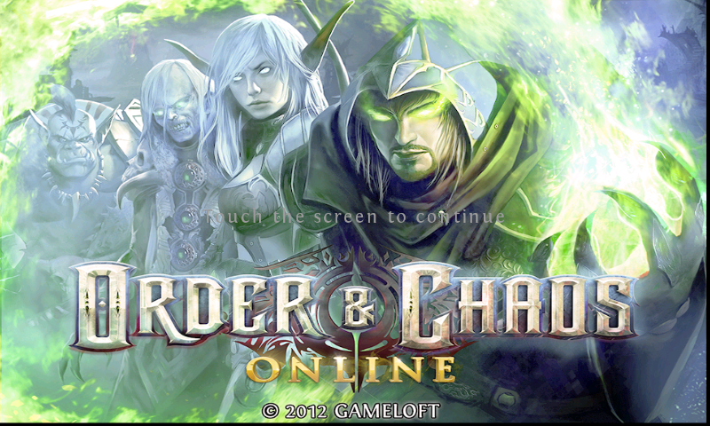 Order & Chaos: Online (Android) screenshot: Title screen