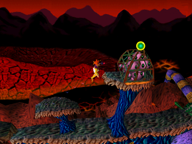 Pandemonium 2 (Windows) screenshot: You can release these poor creatures Sonic the Hedgehog-style