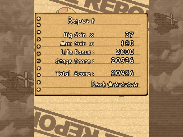 Flying Red Barrel: Diary of a Little Aviator (Windows) screenshot: Stage results