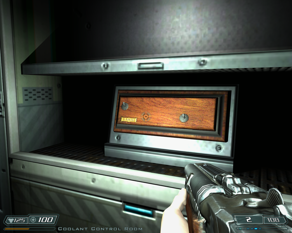 Doom³: BFG Edition (Windows) screenshot: The Lost Mission - Sarge's double-barreled shotgun