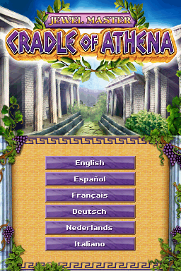 Jewel Master: Cradle of Athena (Nintendo DS) screenshot: Jewel Master: Cradle of Athena language selection (EU release)