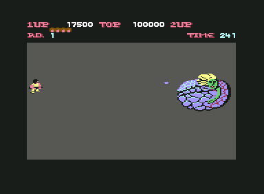 Alien Syndrome (Commodore 64) screenshot: Boss of stage 1