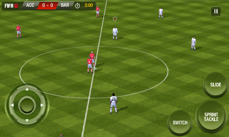 FIFA 12 (Android) screenshot: About to kick off.